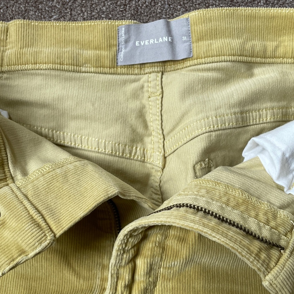 Everlane Straight-Leg Corduroy Pants in Pale Yellow